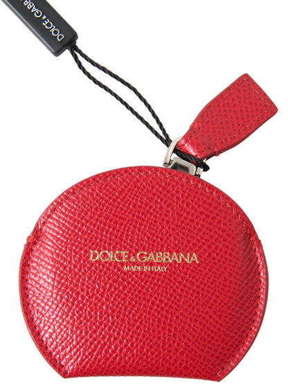 Dolce &amp; Gabbana Elegante soporte para espejo de cuero rojo