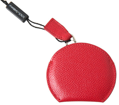Dolce &amp; Gabbana Elegante soporte para espejo de cuero rojo