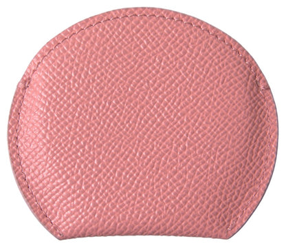 Dolce &amp; Gabbana Soporte para espejo de mano de cuero rosa elegante