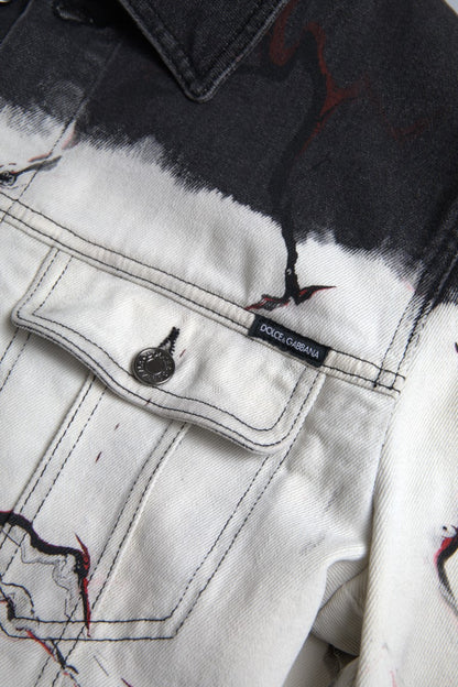 Dolce &amp; Gabbana Chaqueta vaquera elástica de algodón multicolor