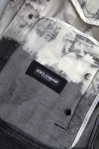 Dolce &amp; Gabbana Chaqueta vaquera elástica de algodón multicolor