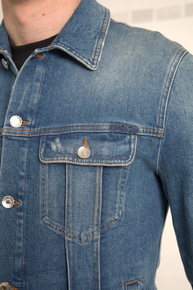 Dolce &amp; Gabbana Elegante chaqueta vaquera elástica azul