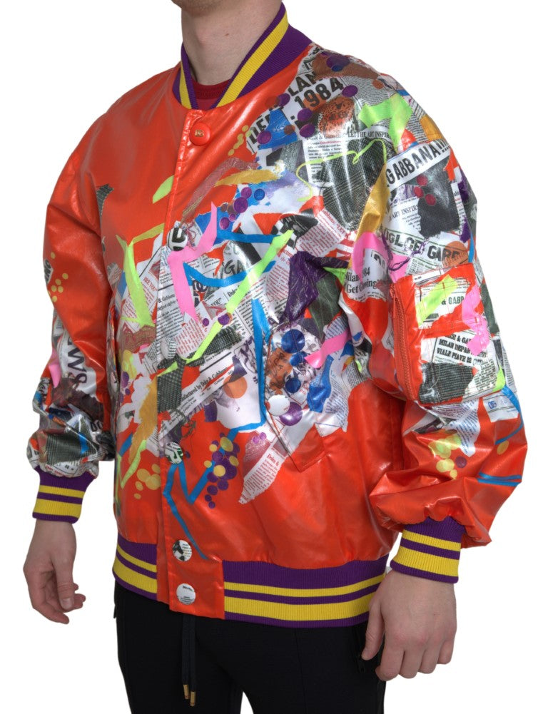 Dolce &amp; Gabbana Elegante cazadora bomber naranja - Ropa de abrigo de lujo para hombre