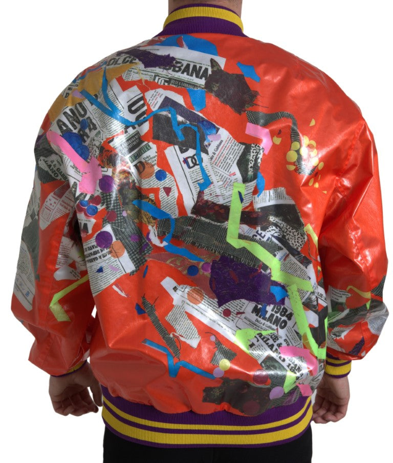 Dolce &amp; Gabbana Elegante cazadora bomber naranja - Ropa de abrigo de lujo para hombre