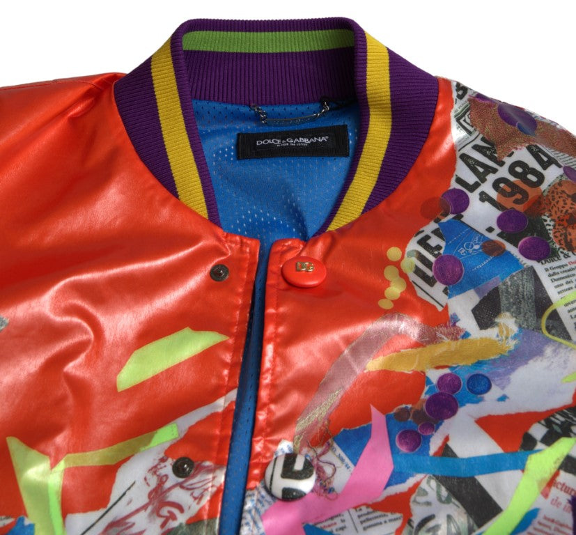 Dolce &amp; Gabbana Elegante cazadora bomber naranja - Ropa de abrigo de lujo para hombre