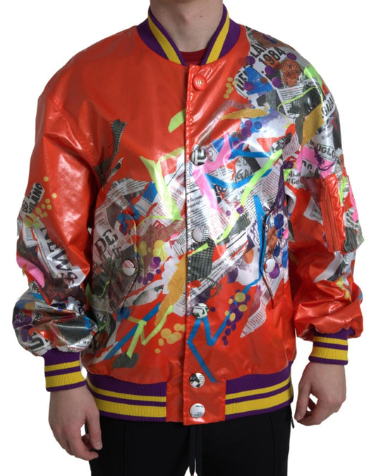 Dolce &amp; Gabbana Elegante cazadora bomber naranja - Ropa de abrigo de lujo para hombre