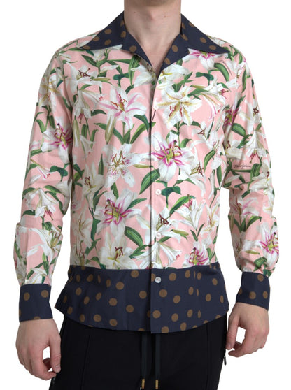 Dolce &amp; Gabbana Camisa casual rosa elegante slim fit