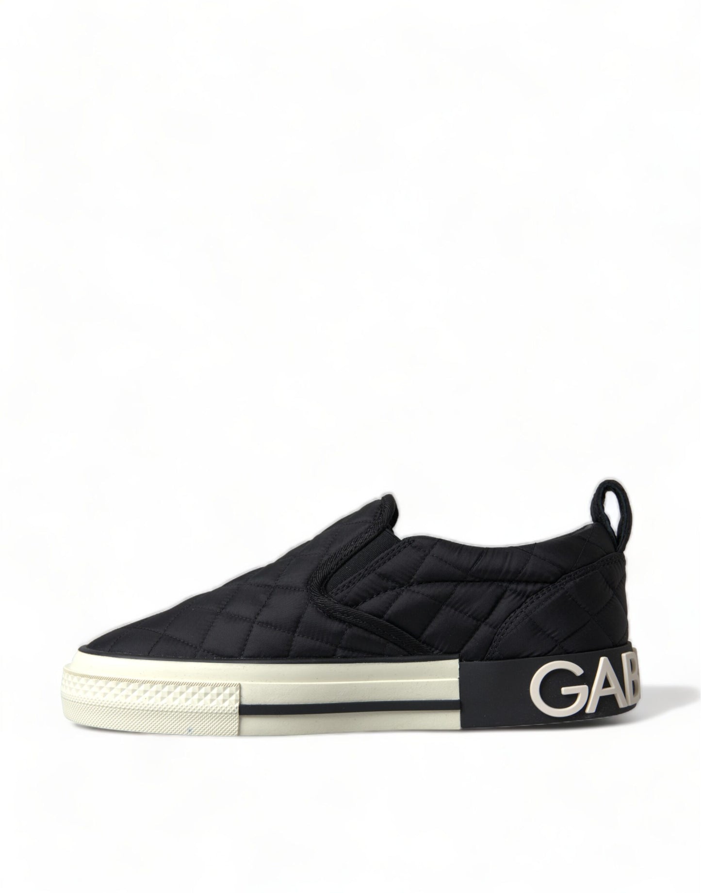 Dolce &amp; Gabbana Elegantes zapatillas deportivas de lona negras acolchadas