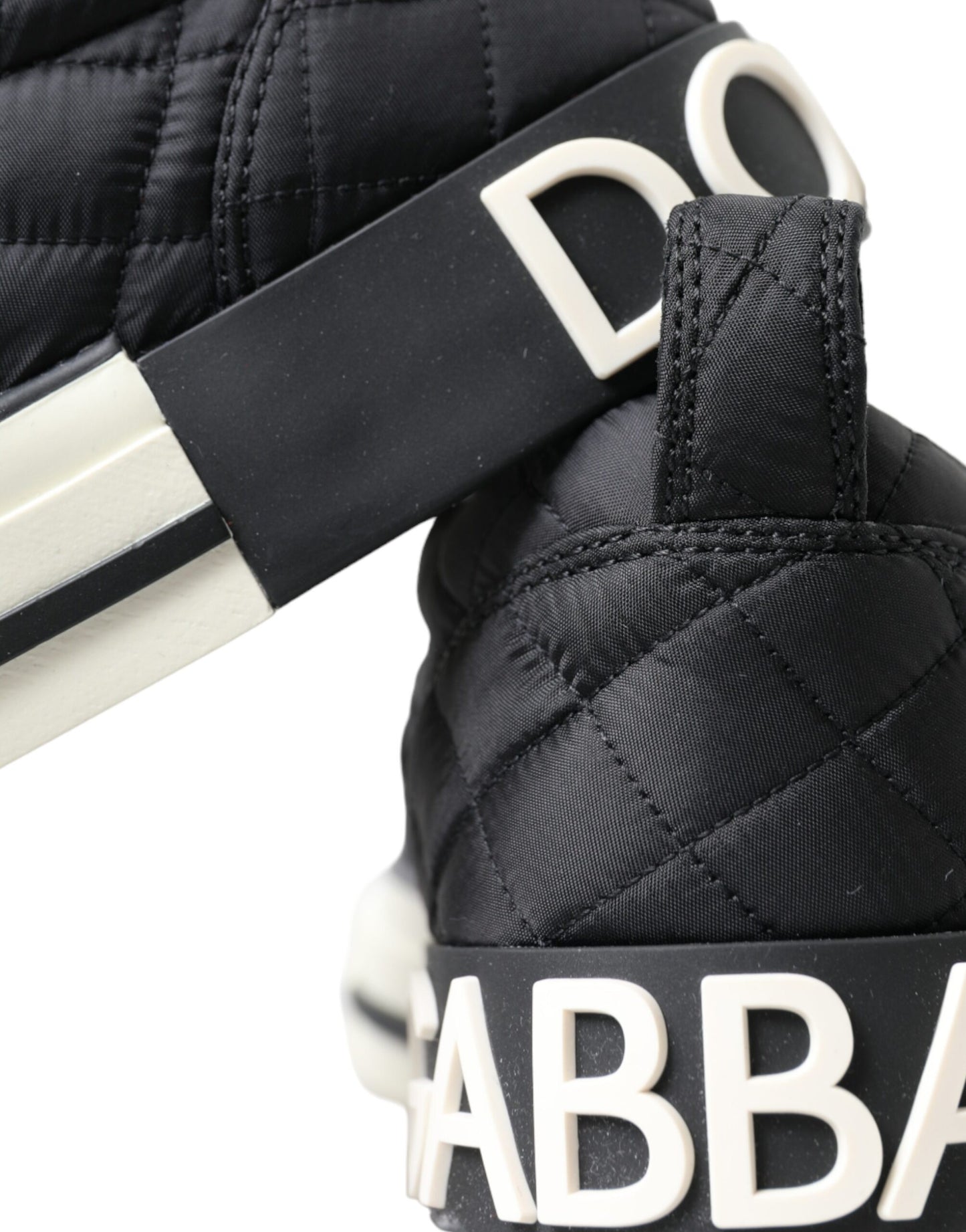 Dolce &amp; Gabbana Elegantes zapatillas deportivas de lona negras acolchadas