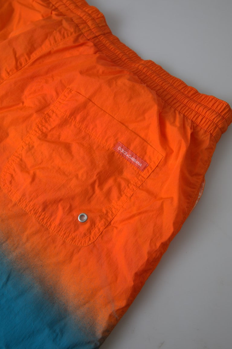 Short de bain effet dégradé Dolce &amp; Gabbana en orange vif