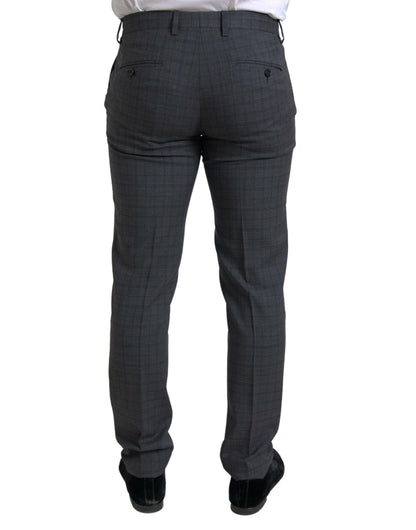 Dolce &amp; Gabbana Elegante traje gris de corte slim a cuadros