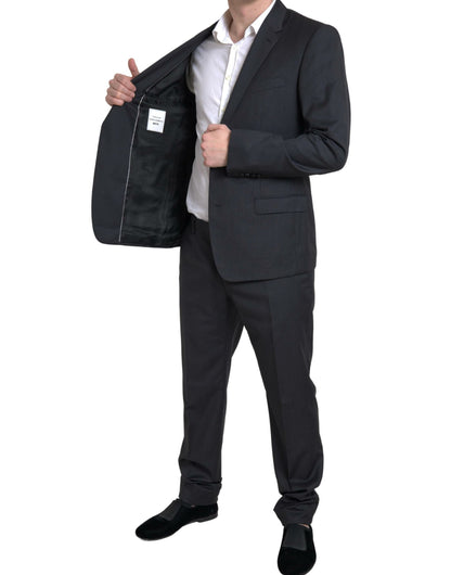 Dolce &amp; Gabbana Elegante traje negro de dos piezas de corte slim