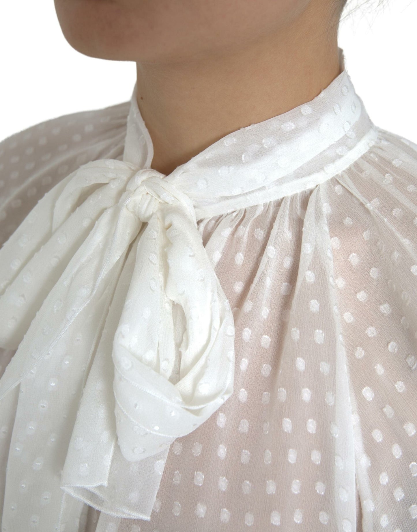 Dolce &amp; Gabbana Elegant Sheer Silk Button-Up Blouse