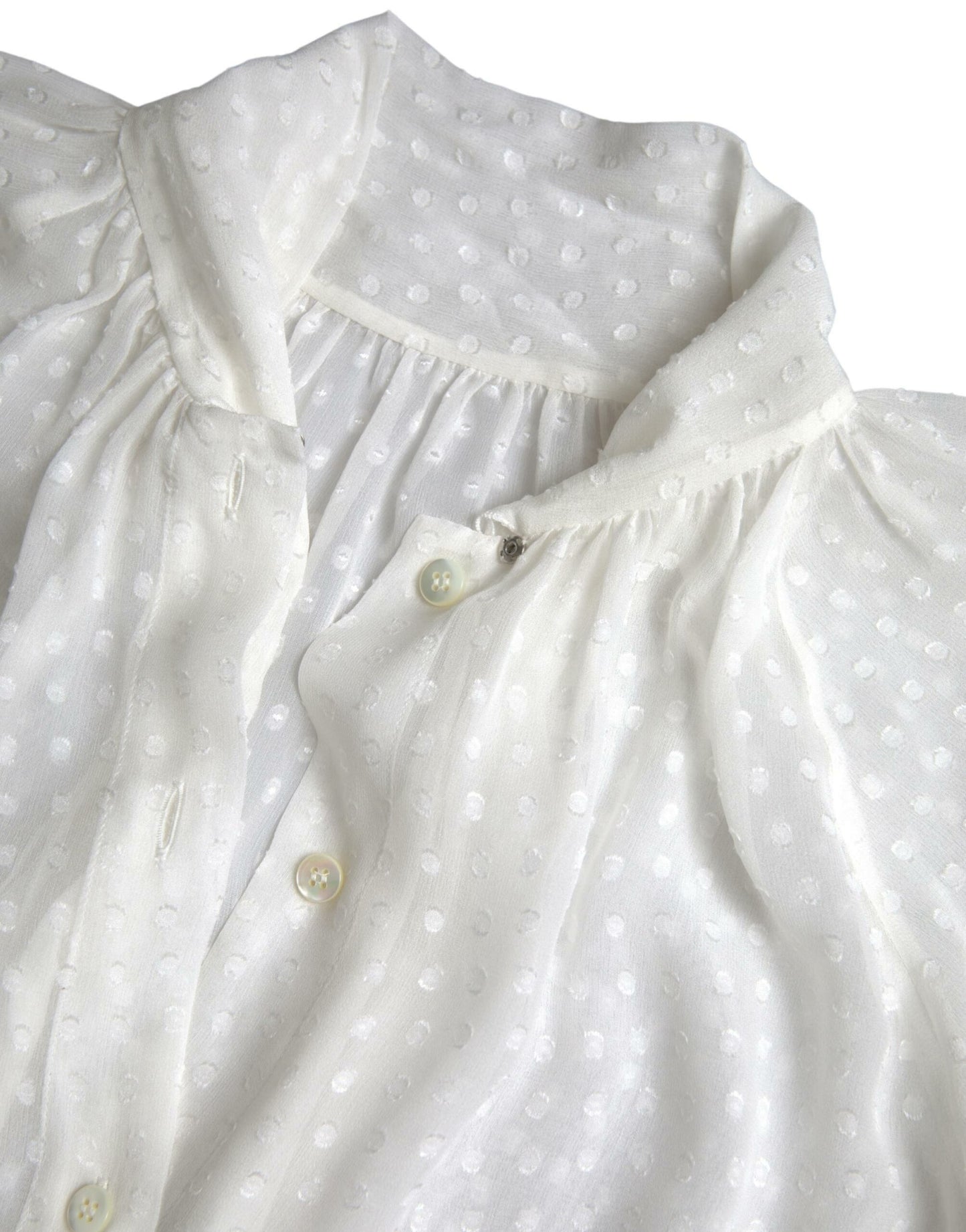 Dolce &amp; Gabbana Elegant Sheer Silk Button-Up Blouse