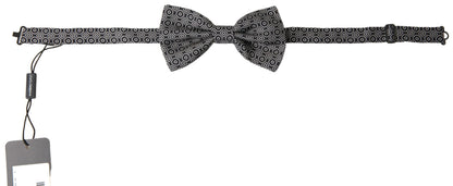 Dolce &amp; Gabbana Elegante pajarita de seda en blanco y negro