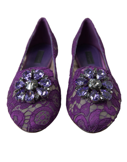 Dolce &amp; Gabbana Zapatos planos Vally elegantes con encaje floral