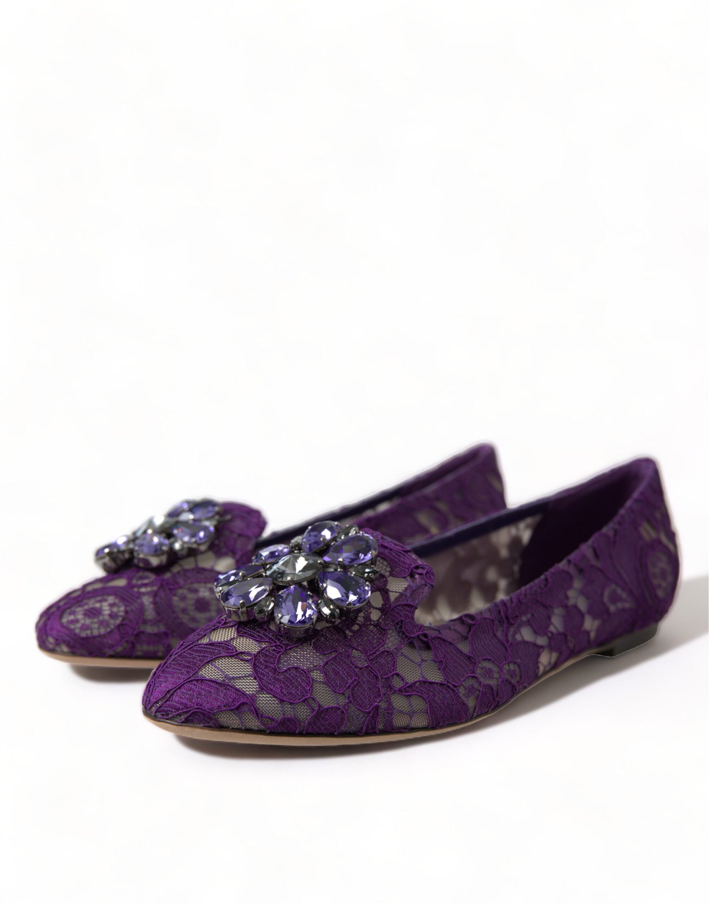 Dolce &amp; Gabbana Zapatos planos Vally elegantes con encaje floral