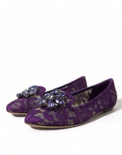 Dolce &amp; Gabbana Zapatos planos Vally elegantes con encaje floral