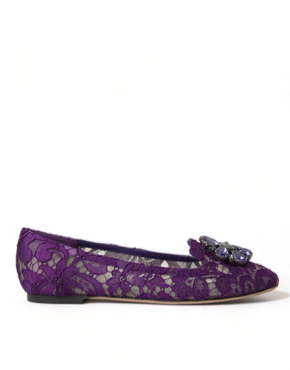 Dolce &amp; Gabbana Zapatos planos Vally elegantes con encaje floral