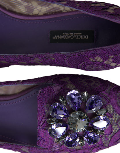 Dolce &amp; Gabbana Zapatos planos Vally elegantes con encaje floral