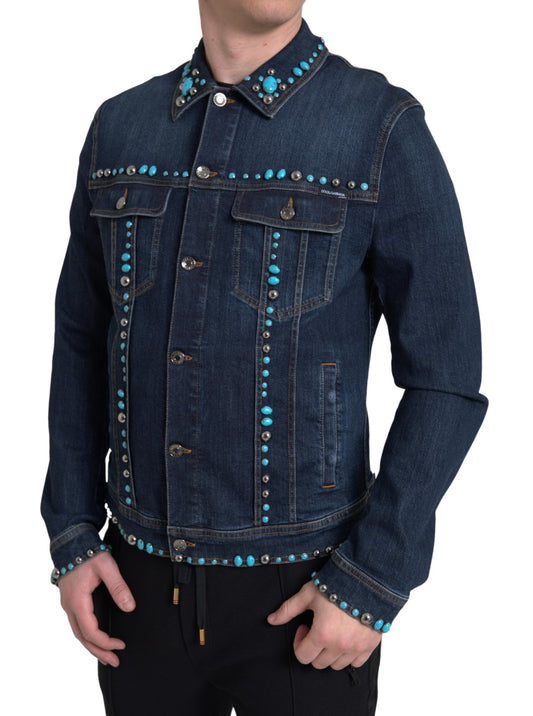 Dolce &amp; Gabbana Chaqueta vaquera turquesa con adornos