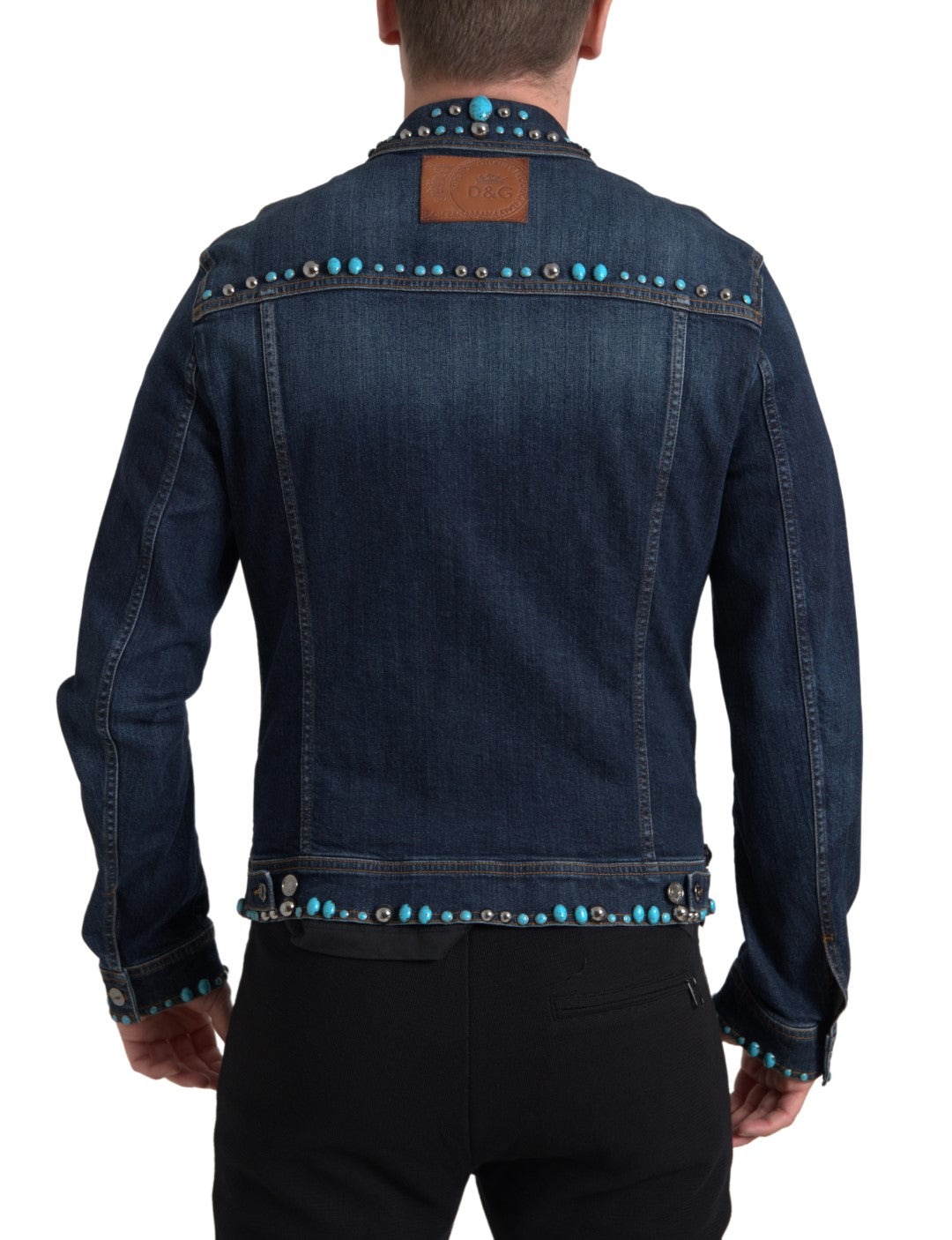 Dolce &amp; Gabbana Chaqueta vaquera turquesa con adornos