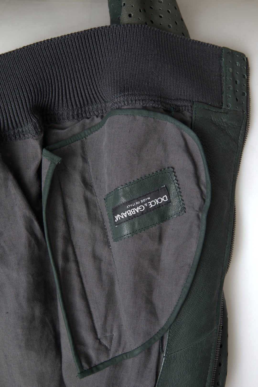 Dolce &amp; Gabbana Cazadora bomber de piel de cabra verde esmeralda
