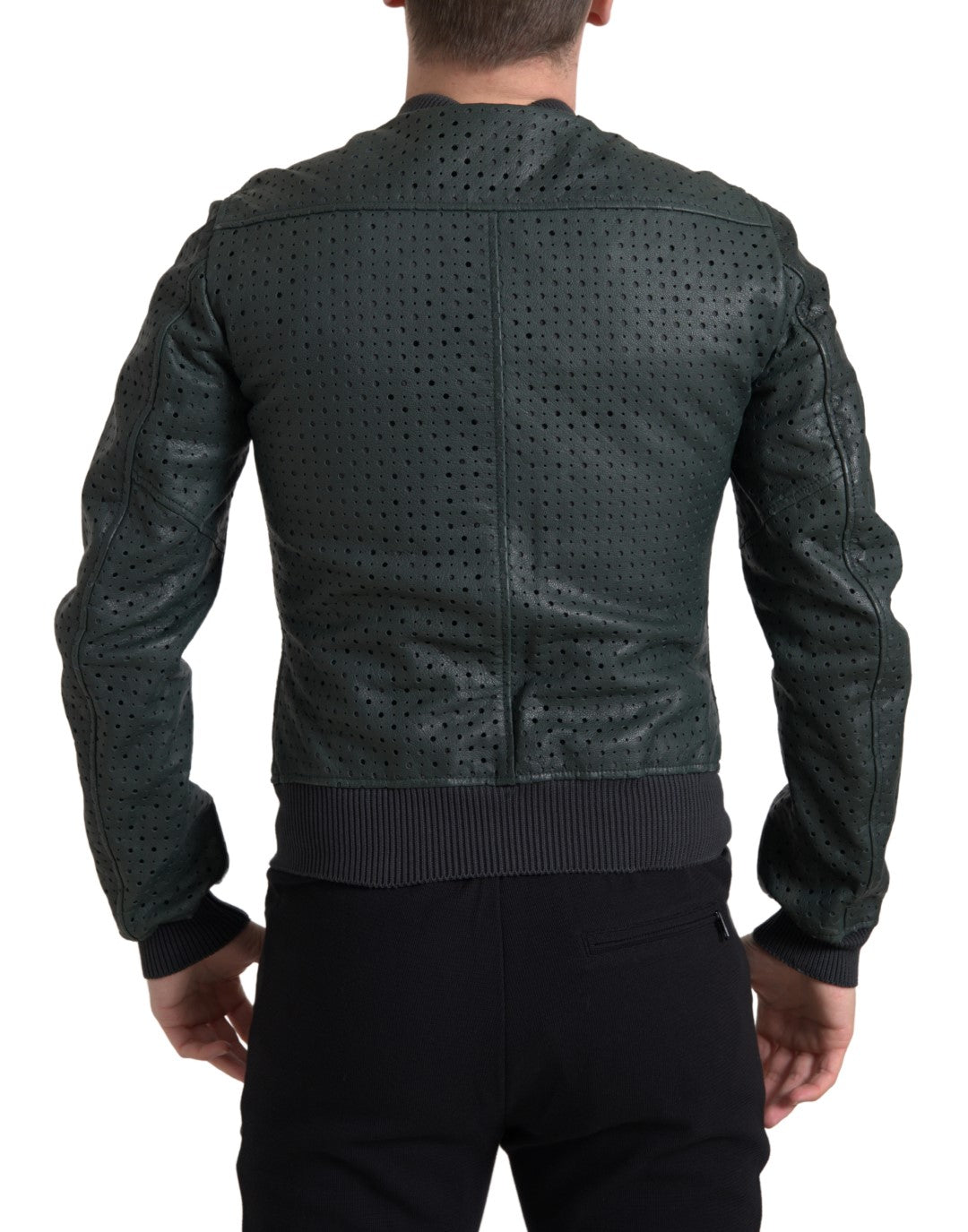 Dolce &amp; Gabbana Cazadora bomber de piel de cabra verde esmeralda