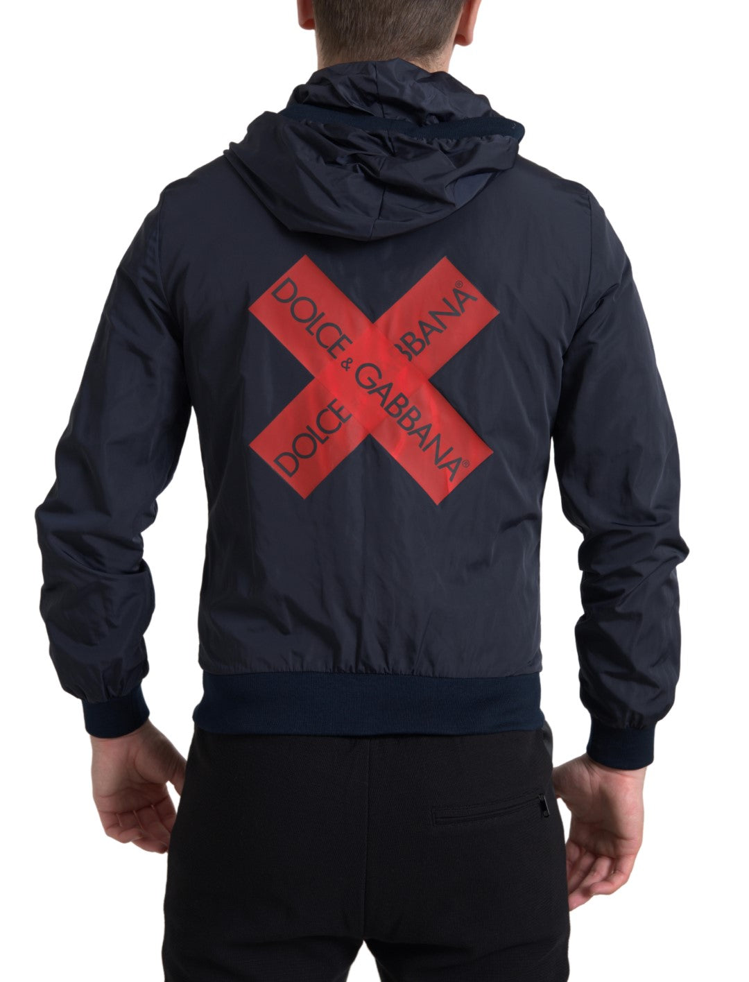 Dolce &amp; Gabbana Elegante Sudadera Azul Con Capucha Y Cierre De Cremallera