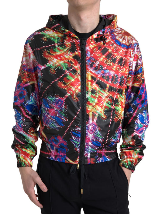 Dolce &amp; Gabbana Suéter con capucha y cremallera completa multicolor