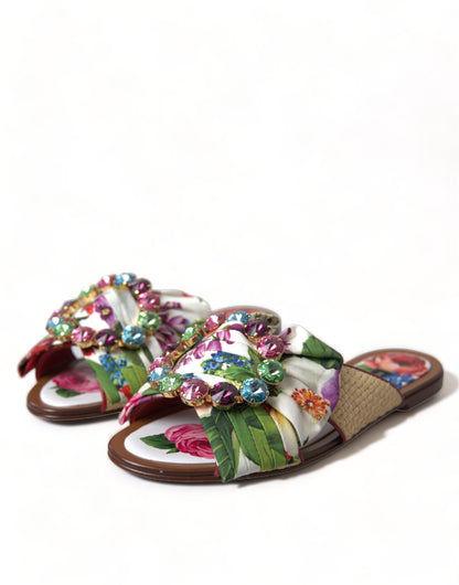 Dolce &amp; Gabbana Exquisitas sandalias planas con estampado floral