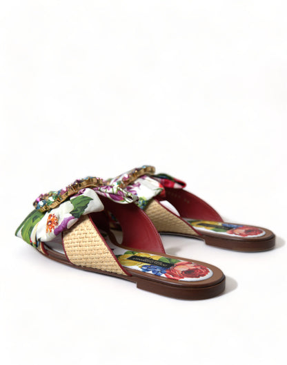 Dolce &amp; Gabbana Exquisitas sandalias planas con estampado floral