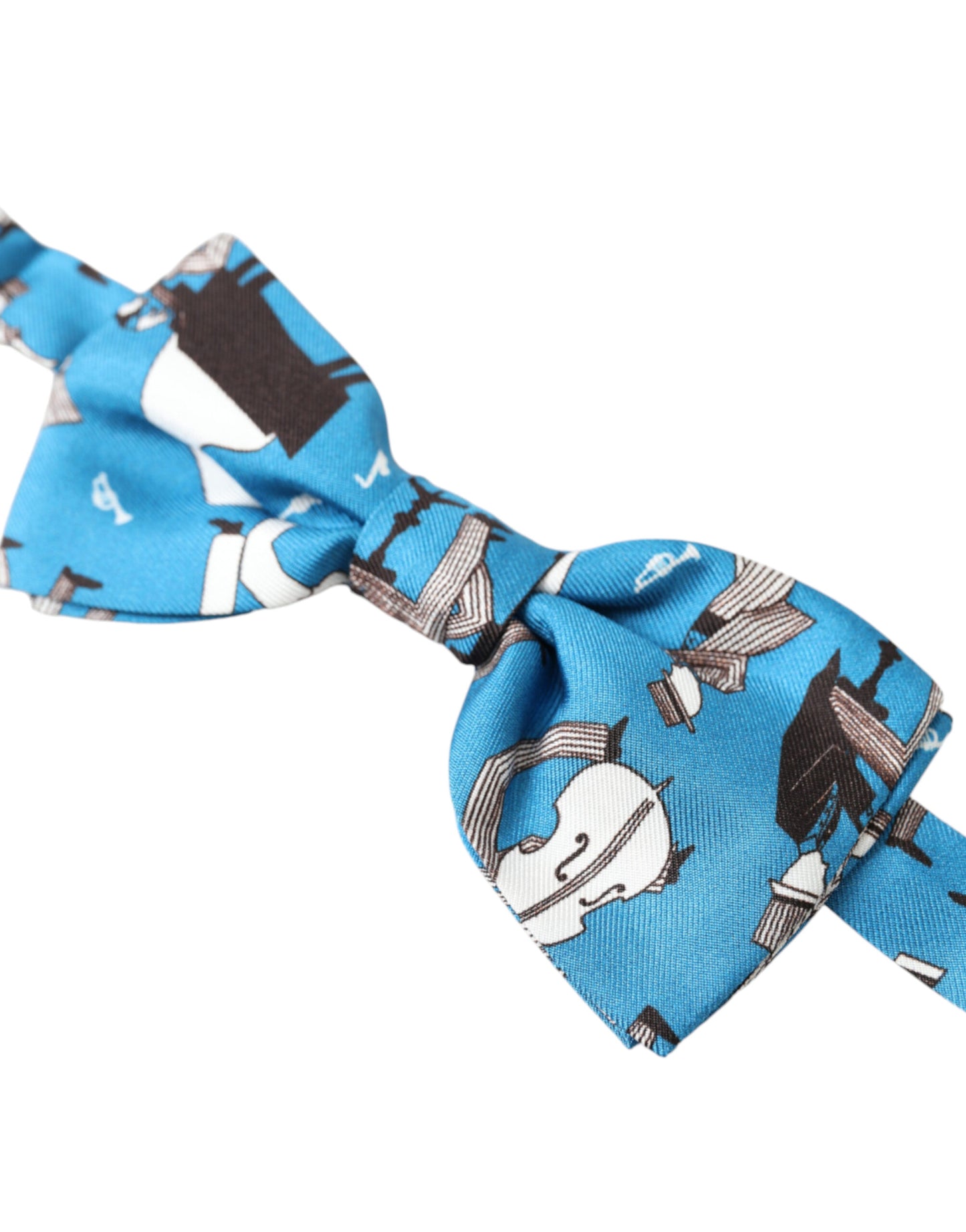 Dolce &amp; Gabbana Pajarita elegante de seda azul Jazz Club