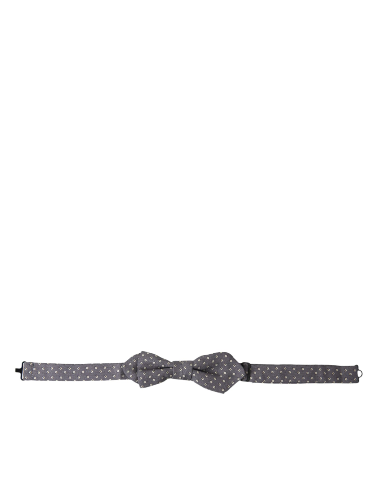 Dolce &amp; Gabbana Pajarita elegante de seda gris con lunares