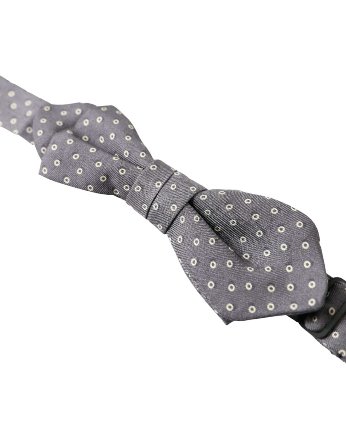 Dolce &amp; Gabbana Pajarita elegante de seda gris con lunares