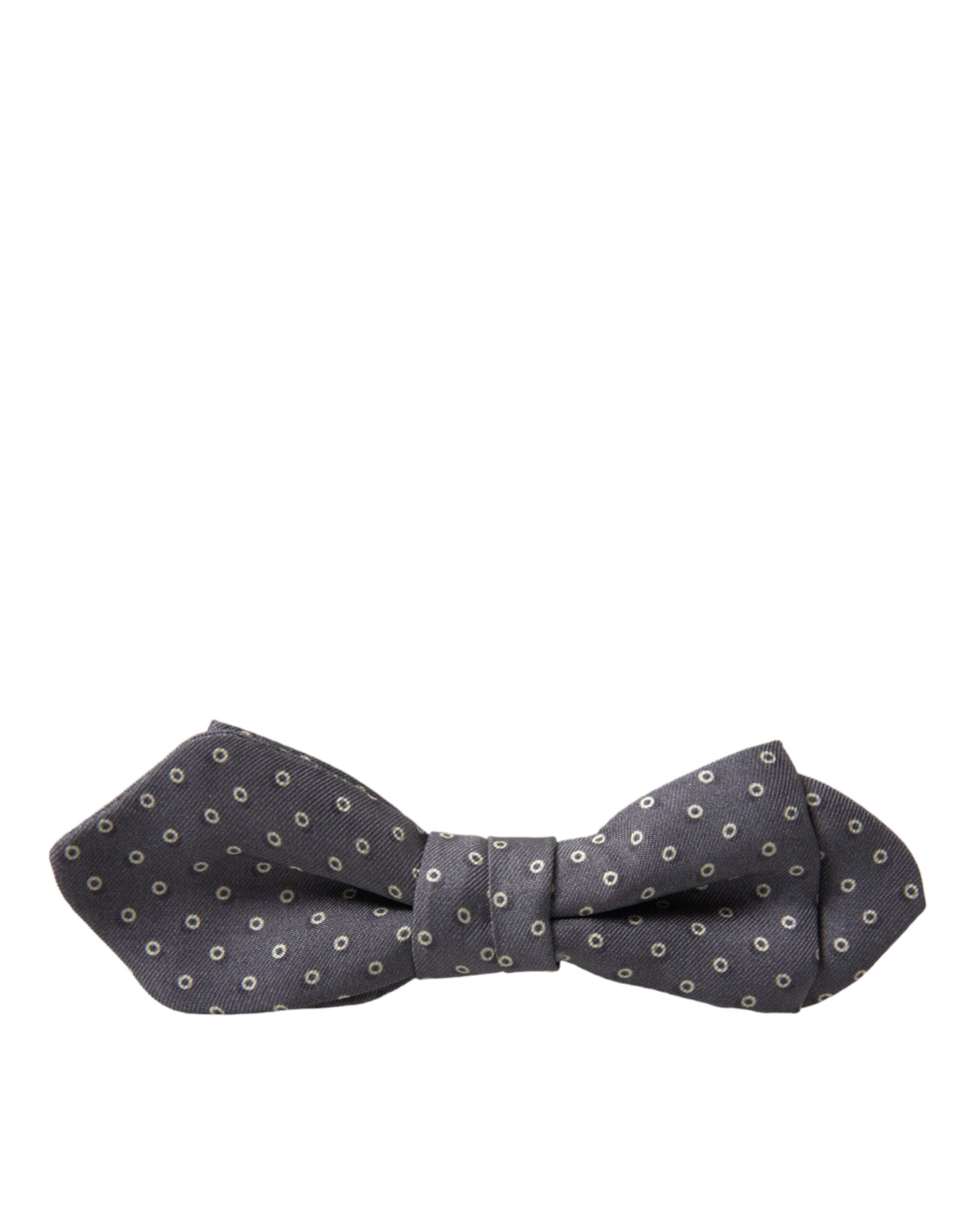 Dolce &amp; Gabbana Pajarita elegante de seda gris con lunares