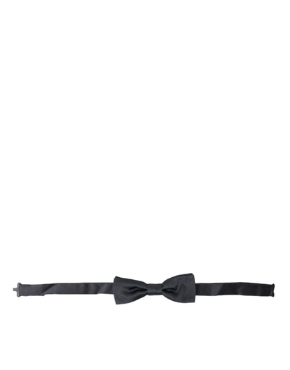 Dolce &amp; Gabbana Elegante Pajarita De Seda Gris Antracita