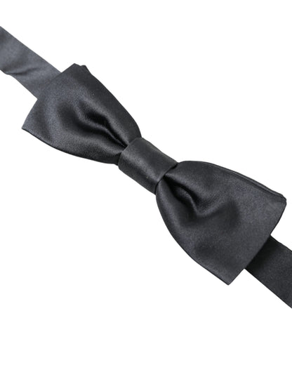 Dolce &amp; Gabbana Elegante Pajarita De Seda Gris Antracita