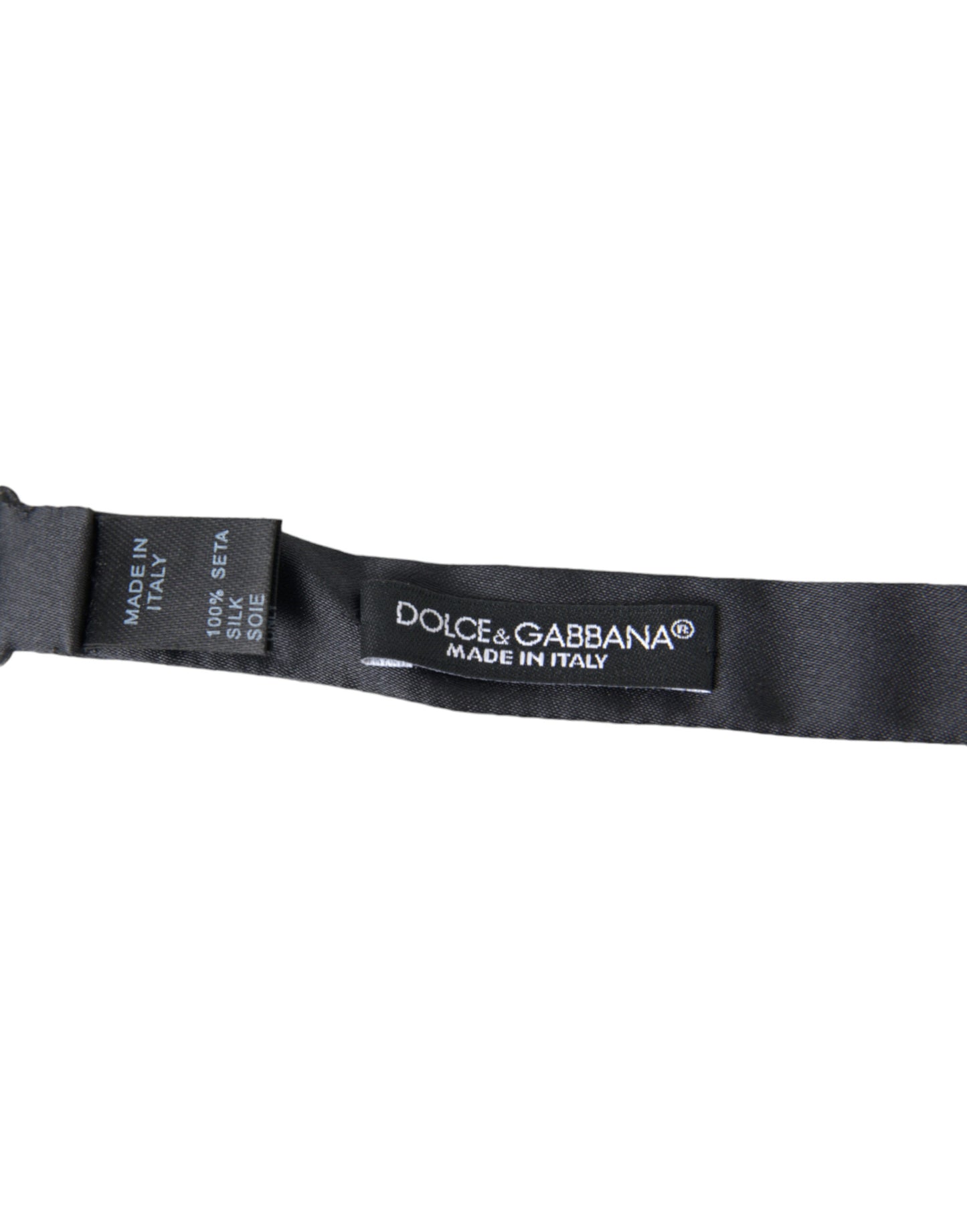 Dolce &amp; Gabbana Elegante Pajarita De Seda Gris Antracita