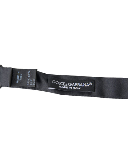 Dolce &amp; Gabbana Elegante Pajarita De Seda Gris Antracita
