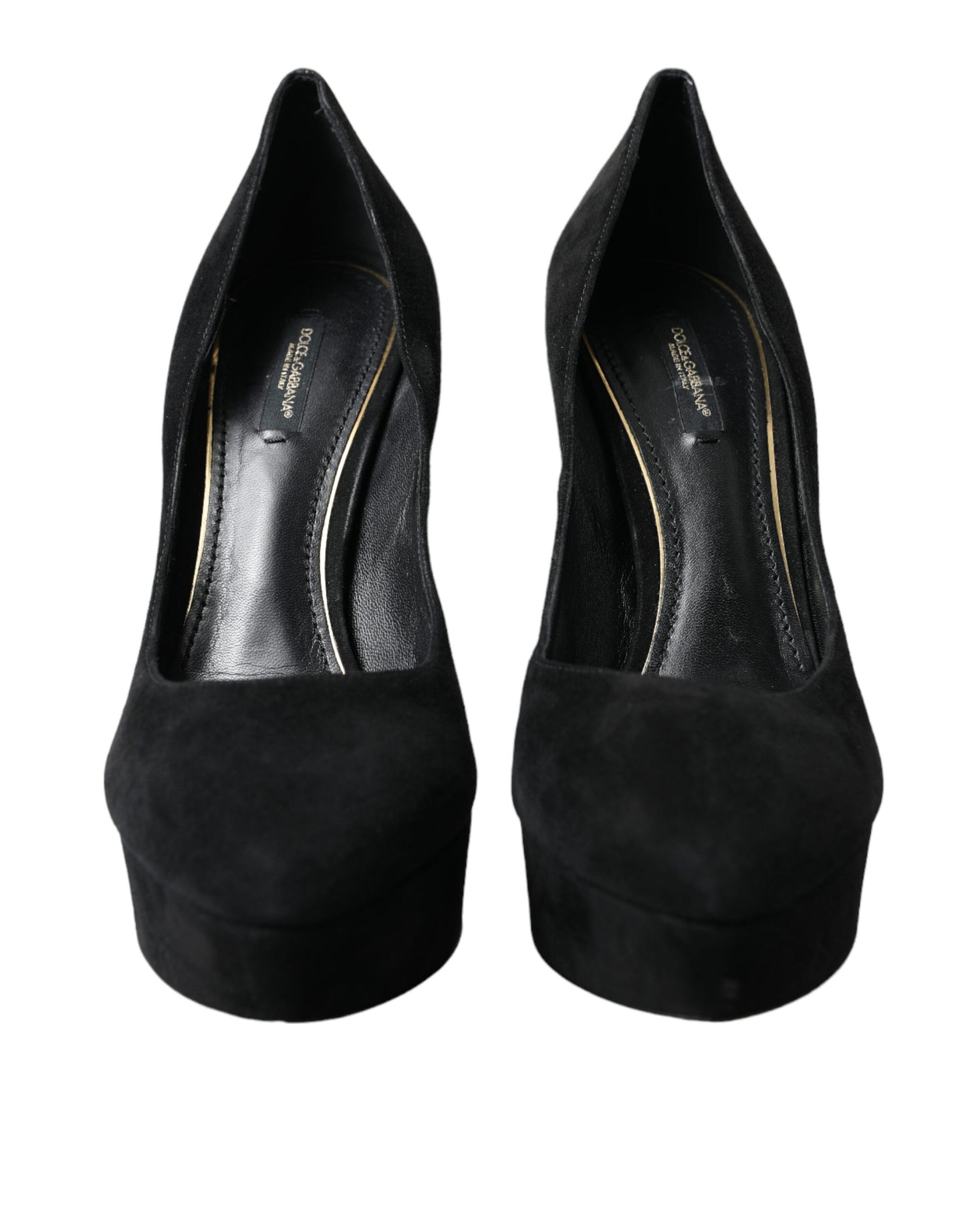 Dolce &amp; Gabbana Zapatos De Tacón De Ante Negro Sofisticación