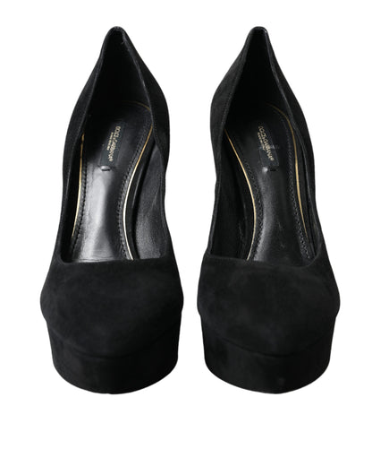 Dolce &amp; Gabbana Zapatos De Tacón De Ante Negro Sofisticación