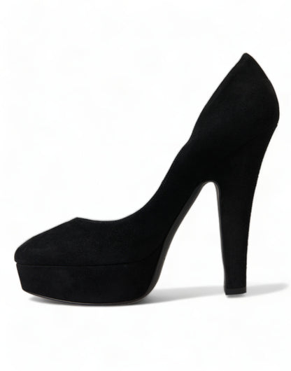 Dolce &amp; Gabbana Zapatos De Tacón De Ante Negro Sofisticación
