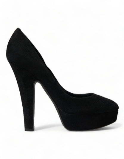 Dolce &amp; Gabbana Zapatos De Tacón De Ante Negro Sofisticación