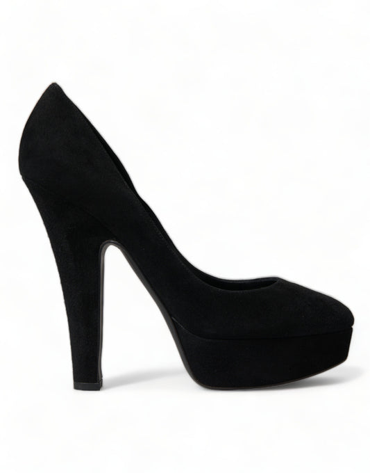 Dolce &amp; Gabbana Zapatos De Tacón De Ante Negro Sofisticación