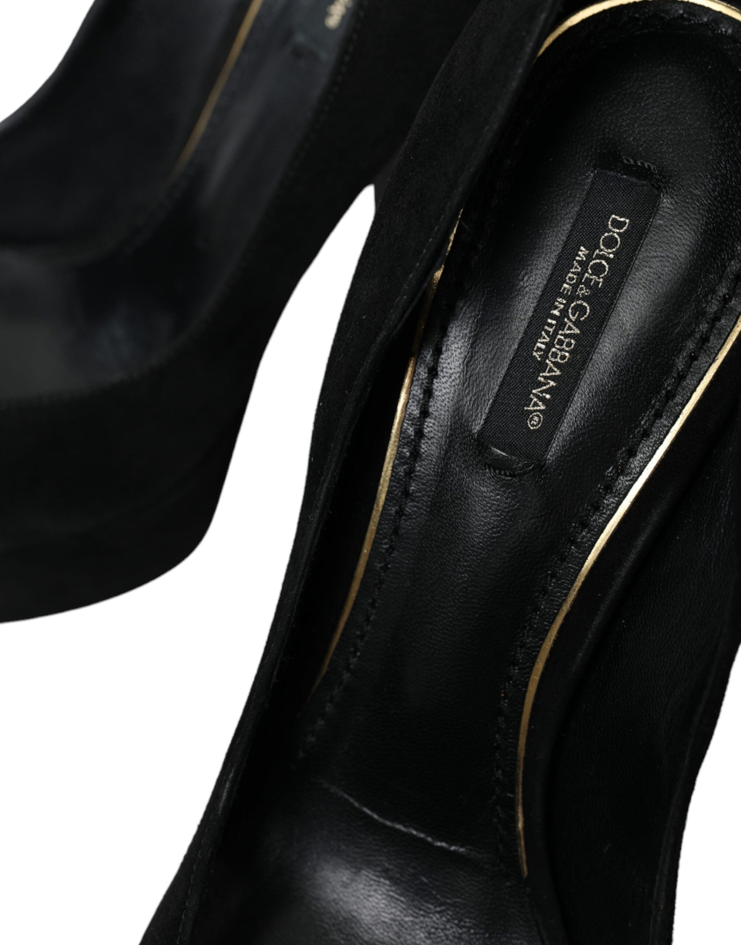 Dolce &amp; Gabbana Zapatos De Tacón De Ante Negro Sofisticación