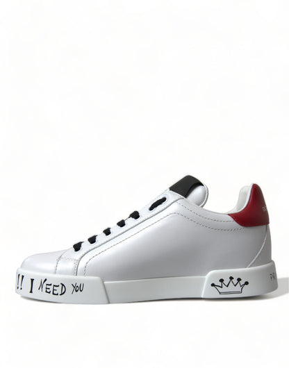 Dolce &amp; Gabbana Zapatillas Portofino de cuero blancas Chic