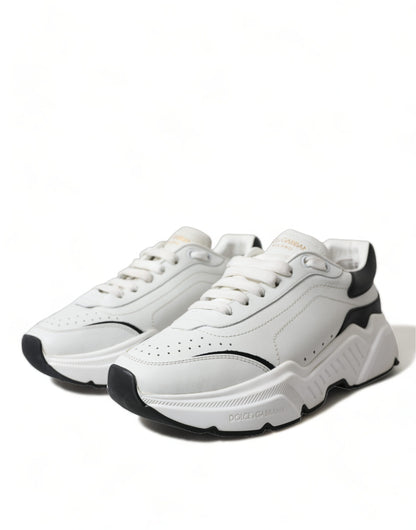 Dolce &amp; Gabbana Zapatillas elegantes de cuero Daymaster en blanco y negro