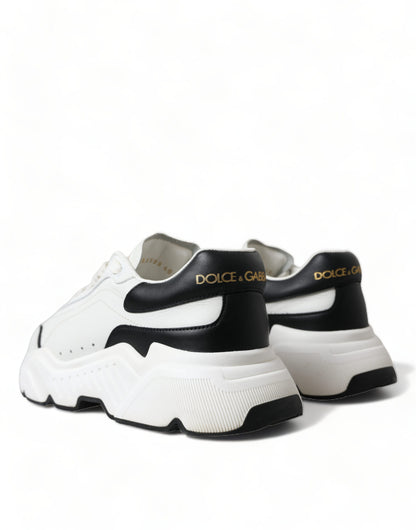 Dolce &amp; Gabbana Zapatillas elegantes de cuero Daymaster en blanco y negro