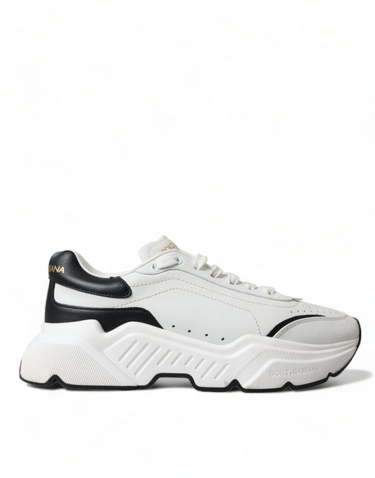 Dolce &amp; Gabbana Zapatillas elegantes de cuero Daymaster en blanco y negro